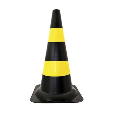 Imagem de Cone de Sinalização 50cm Amarelo e Preto Plastcor - Prosafety