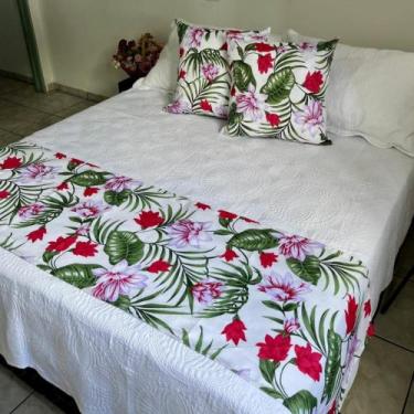 Imagem de Kit Peseira Xale Cama Queen 2 Capas De Almofada - Casa do Ateliê Enxov