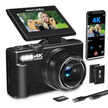 Imagem de NIKICAM Câmara Digital 4K para Fotografia com Ecrã Rebatél de 180° de 3 Polegadas, 64 MP, WiFi, Zoom Digital 18X, Flash, Preta
