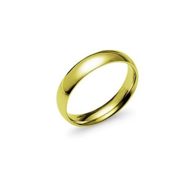 Imagem de Joias Silverline de 4 mm de prata polida/ouro amarelo/ouro rosa/preto/tom azul anel de aço inoxidável para homens e mulheres alianças de casamento espelho polido ajuste confortável tamanho 5-14 Amarelo