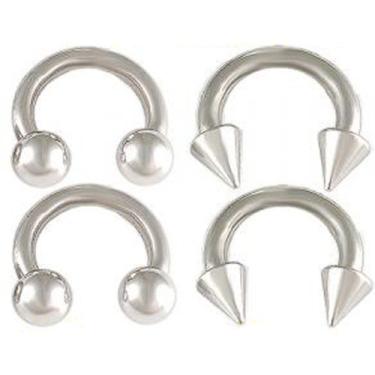 Imagem de Body Jewelery 16 g 16 calibre 1/4 pol. ou 6 mm aço cirúrgico sobrancelha barras labiais orelha tragus ferradura anéis circulares halteres acgy piercing 4 peças