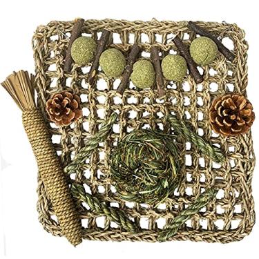 Imagem de Hamiledyi Tapete de atividade de coelho brinquedo de mastigar pequeno animal atividade bola cenoura brinquedo tapete de alga marinha para hamster porquinhos-da-índia gerbil