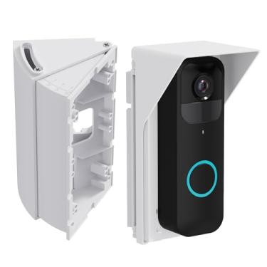 Imagem de Ayotu À prova d 'água ajustável (30 a 60 graus) suporte angular para campainha de vídeo 4/3 e campainha 2ª geração (versão 2020)/1ª geração, kit de canto cunha com parafuso antiderrapante e tampa impermeável, 1 pacote branco