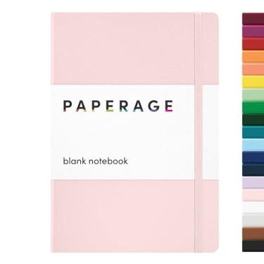 Imagem de PAPERAGE Caderno de diário em branco, (blush), 160 páginas, médio 14,2 cm x 20,3 cm – Papel grosso de 100 g/m² – Caderno de diário de capa dura para trabalho, escola, anotações ou esboços