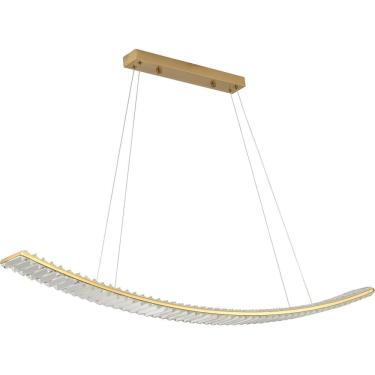 Imagem de Pendente Baco Dourado Linear Com Cristai Translucidos