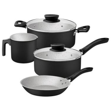 Imagem de Jogo de Panelas Tramontina de Alumínio Preta 4 Peças Linz, Preto, 4 pe