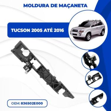 Imagem de Moldura Base Maçaneta Porta Traseira Esquerda Tucson 02 a 16 - Fegara