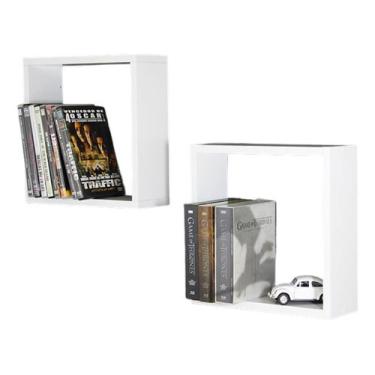 Imagem de Kit 2 Nichos Prateleira Quadrado 30x10x30 Decoração - Branco - Level11