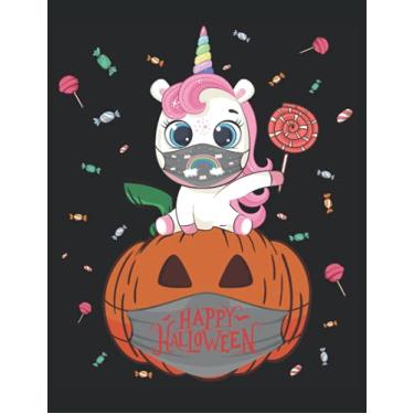 Imagem de Süßes Einhorn Maske Kürbis Mundschutz Halloween Cute Unicorn Saures: ANTI STRESS MALBUCH - Mandalas - Lustiges Einhorn Halloween Oktober Geschenk - A4 ... - Entspannen - Ausmale (Edição Alemã)
