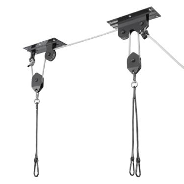 Imagem de CyclingDeal Suporte de elevação para bicicleta montado no teto – Suporte seguro para bicicleta no teto – Elevação segura e fácil para garagem, suporte de bicicleta, suporte de armazenamento de