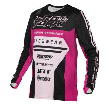 Imagem de Camisa Motocross Masculino Feminino Brave Pro Tork Proteção, Rosa, G6