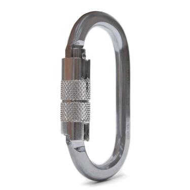 Imagem de Mosquetão Sideup Aço Oval Tripla Trava Automática 25kn Ce En Nbr Cromado
