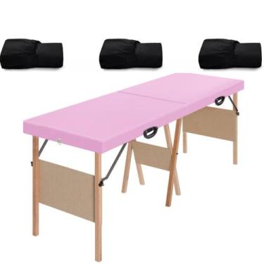Imagem de Maca Dobrável Portátil 200kg Estética Massagem  3 Lençol - Real Macas,