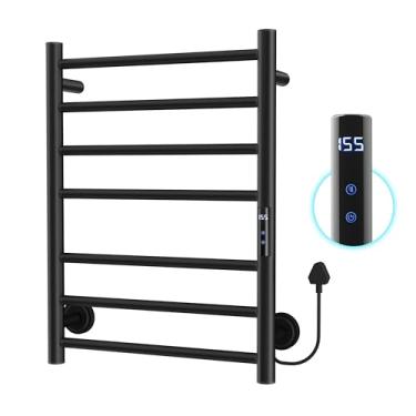 Imagem de Statappy Toalheiro Aquecido Para Banheiro, Suporte Para Aquecedor De Toalhas, Suporte Elétrico Para Toalhas Montado Na Parede Com Temporizador De 24 Horas, Barra De Toalhas Aquecida, Plug-In/Com Fio