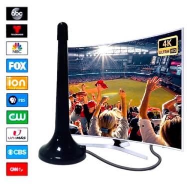 Imagem de Antena Tv Digital Amplificada Interna Externa Prova Agua Cabo 3m Uhf V