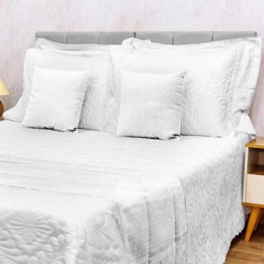 Imagem de Kit 5 Peças Decoração Sala Peseira Super King Size Piquet Cama Posta L