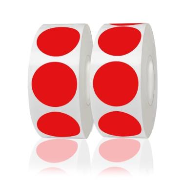 Imagem de STARLIBOO Adesivos de pontos coloridos, etiqueta de código de cor circular de 2,5 cm, adesivos vermelhos de venda de garagem, etiquetas de preço de venda de quintal (2 rolos, 1000 peças)