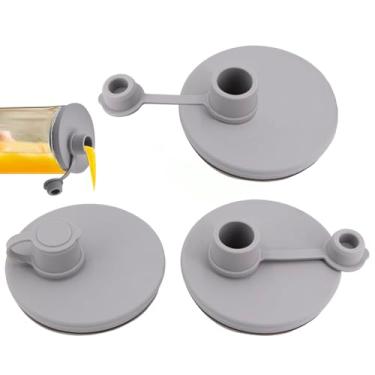 Imagem de Tampa de bico de vidro Mason Jar – Tampa flip de frasco de vidro de boca larga, tampas de conserva de silicone de grau alimentício de boca grande, bebe, despeje, armazene, tampas reutilizáveis à prova