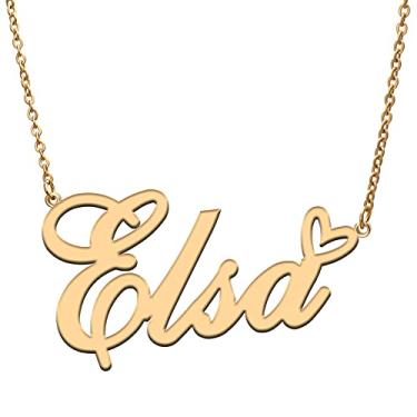 Imagem de RONKAH Colar de nome personalizado personalizado com coração colar de nome personalizado para mulheres colar de moda pessoal melhor presente para menina, mãe, filha, amizade, Natal, aniversário,