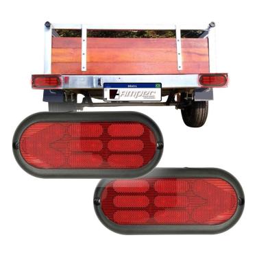 Imagem de Par Lanterna Traseira Carretinha Universal 18 Leds Vermelha