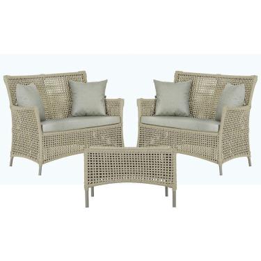 Imagem de 2 Sofás E Mesa Igapó Alumínio Fendi Corda Náutica E3 Trama Rami