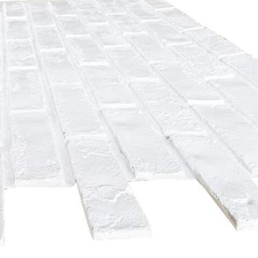 Imagem de Painéis de parede de tijolos sintéticos, painel de parede 3D FRP material de fibra de vidro de resina para uso externo e interior de casa (branco fosco, tijolo de Londres, amostra)