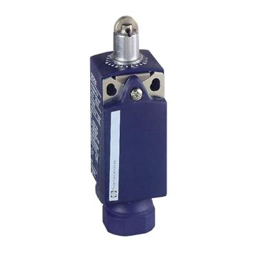 Imagem de Telemecanique Interruptor de limite padrão XCKP OsiSense XC, contatos prateados de ação 1 NO e 1 NC, êmbolo de rolo superior de aço, 1/2"-14 roscas de conduíte NPT, corpo de metal