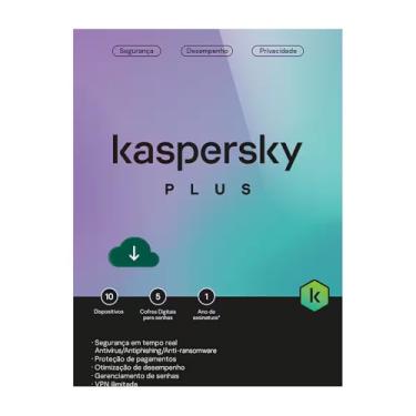 Imagem de KasperskyPlus - 10 Dispositivos, 5 cofres - 1 ano - KL1042KDKFS