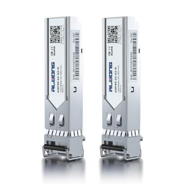 Imagem de Alwong Transceptor SFP 1000BASE-SX, módulo de fibra multimodo SFP 1,25G para LC para Cisco GLC-SX-MMD/SFP-GE-S, Ubiquiti UniFi UF-MM-1G, Mikrotik, Meraki, Netgear AGM731F, D-Link e mais, pacote com 2