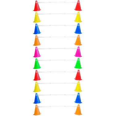 Imagem de Kit Agilidade Treinamento Funcional 20 Cones com Barreira