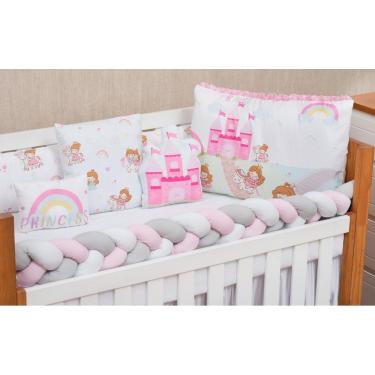 Imagem de Kit Berço Trança Princesa Fofura 10 Peças Completo Menina