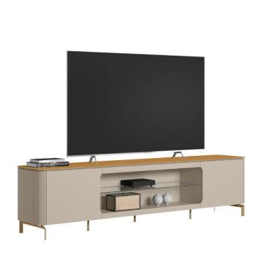 Imagem de Rack Santorini sem Led TV até 85 polegadas Linea Brasil, tauari/off wh