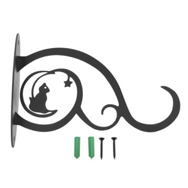 Imagem de Planta de tapume Gajininho de parede de ferro preto Gancho de parede Decorativo cabide para pendurar planta alimentador de pássaros sinos de forte