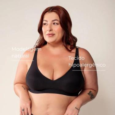 Imagem de Sutiã Comfort SLIM Confortável Sem Aro Bojo Flexível Fita UP, Preto, M