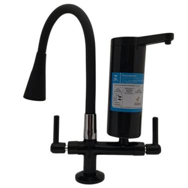 Imagem de 2141 Torneira Gourmet Bica Móvel Preta Bancada Pia Cozinha Com Filtro 