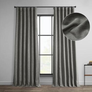 Imagem de HPD Half Price Drapes - Cortinas de linho sintético para sala de estar (1 painel) - 137 cm L x 213 cm C - Cortinas texturizadas para quarto de 213 cm de comprimento - Cortinas para decoração de casa