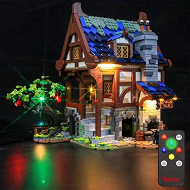 Imagem de BRIKSMAX Kit de Iluminação LED para Blacksmith Medieval - Compatível com Lego 21325 - Versão de Controle Remoto