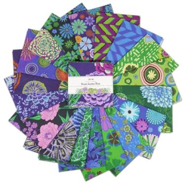 Imagem de Soimoi 40 peças de pacotes de tecido acolchoado de 12,7 x 12,7 cm pré-cortados, quadrados de tecido de algodão DIY, bolos de camada impressa, materiais de patchwork para decoração de panos, pingentes