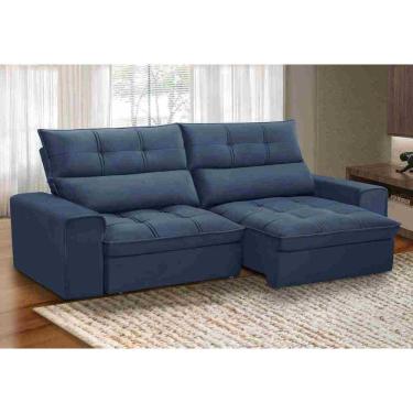Imagem de Sofá Retrátil / Reclinável  2,30 m  Ferguile Lotus Tc 12012 (Veludo Azul)