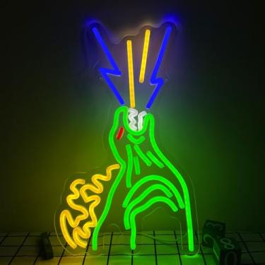 Imagem de Babymiu Lâmpada LED de monstro dinossauro placa néon decoração de sala de arte de parede decoração de quarto verde mercadoria artigos de festa para placa decoração de parede luz noturna alimentada por