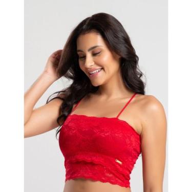 Imagem de Sutiã IMI Lingerie Top Cropped sem Bojo Top Alcinha Em Renda Grey, Ver