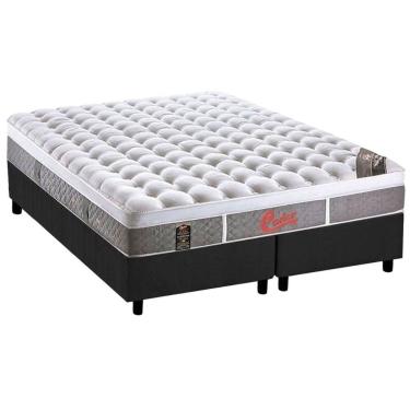 Imagem de Cama Box Queen: Colchão Molas Pocket Ensacadas Castor Light Stress Plush + Base Gray(158X198)