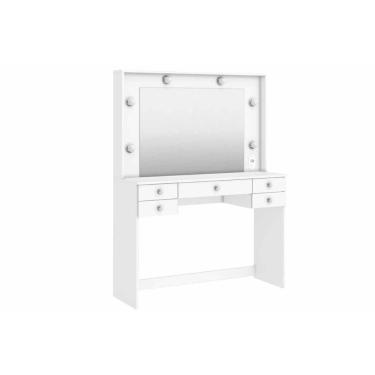 Imagem de Penteadeira Infantil Msm 433 C/ 5 Gavetas E Espelho Branco - Movelbento