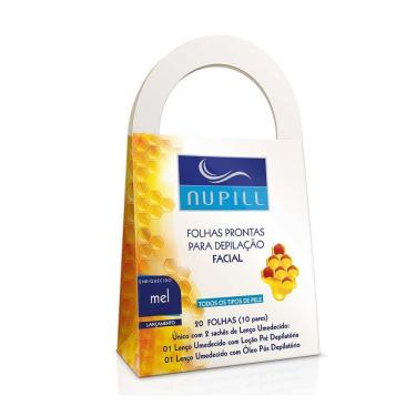 Imagem de Folhas Prontas Para Depilação Facial Buço Sobrancelha Mel Nupill 20 Folhas