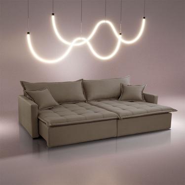 Imagem de Sofá Cama Flora 02 Módulos De 120cm Br 15cm Meu Sofá Online B016 Veludo Marrom