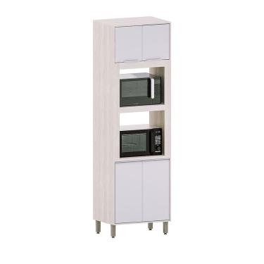 Imagem de Paneleiro De Cozinha 70cm Com 2 Nichos Para Forno E Microond Pátina-cinza Cristal