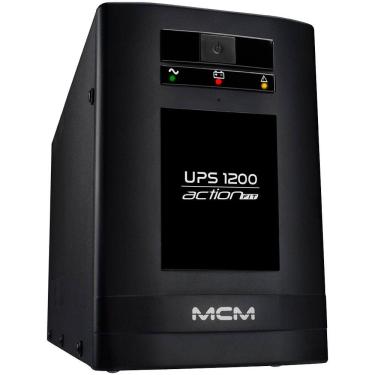 Imagem de Nobreak MCM 1200VA UPS1200 ACTION FIT 3.1, 6 Tomadas, Trivolt/ 115V - UPS0257 - Com Suporte Para Bateria Estacionária
