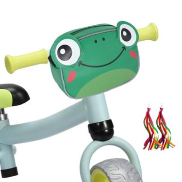 Imagem de TOURSLOV Cesta De Bicicleta Infantil, Bolsa Guidão Resistente À Água, Scooter - Acessório Frontal Bicicleta, Presente Para Meninos E Meninas, Com Alça Ombro 2 Borlas Fitas