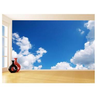 Imagem de Papel De Parede 3D Paisagem Céu Azul Nuvens 3,5M Nsk119 - Você Decora