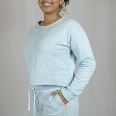 Imagem de Cropped Soft Line - Plantae Brasil, M, Azul